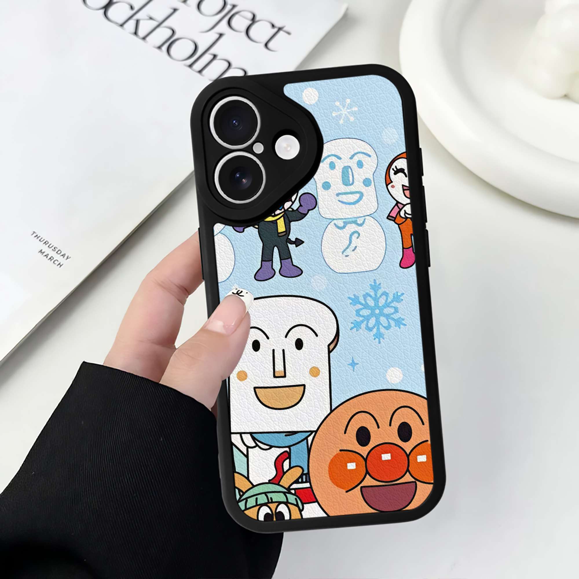 （画像用） アンパンマン Anpanman 【iPhone 16シリーズ対応】シリコンスマホケース（レザー調） 材質：シリコン
